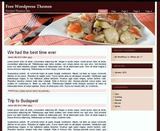 Delicious Evenings WordPress Theme
