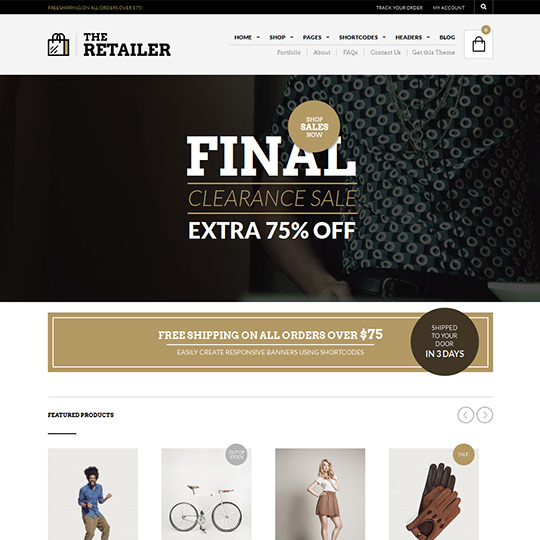 E-Commerce เวิร์ดเพรสธีม - The Retailer